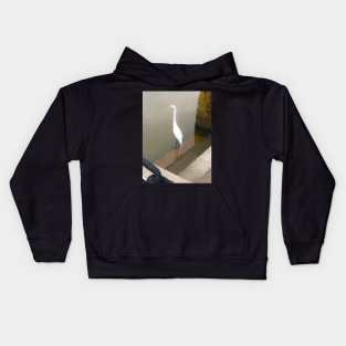 Egret at Buffalo Bayou Kids Hoodie